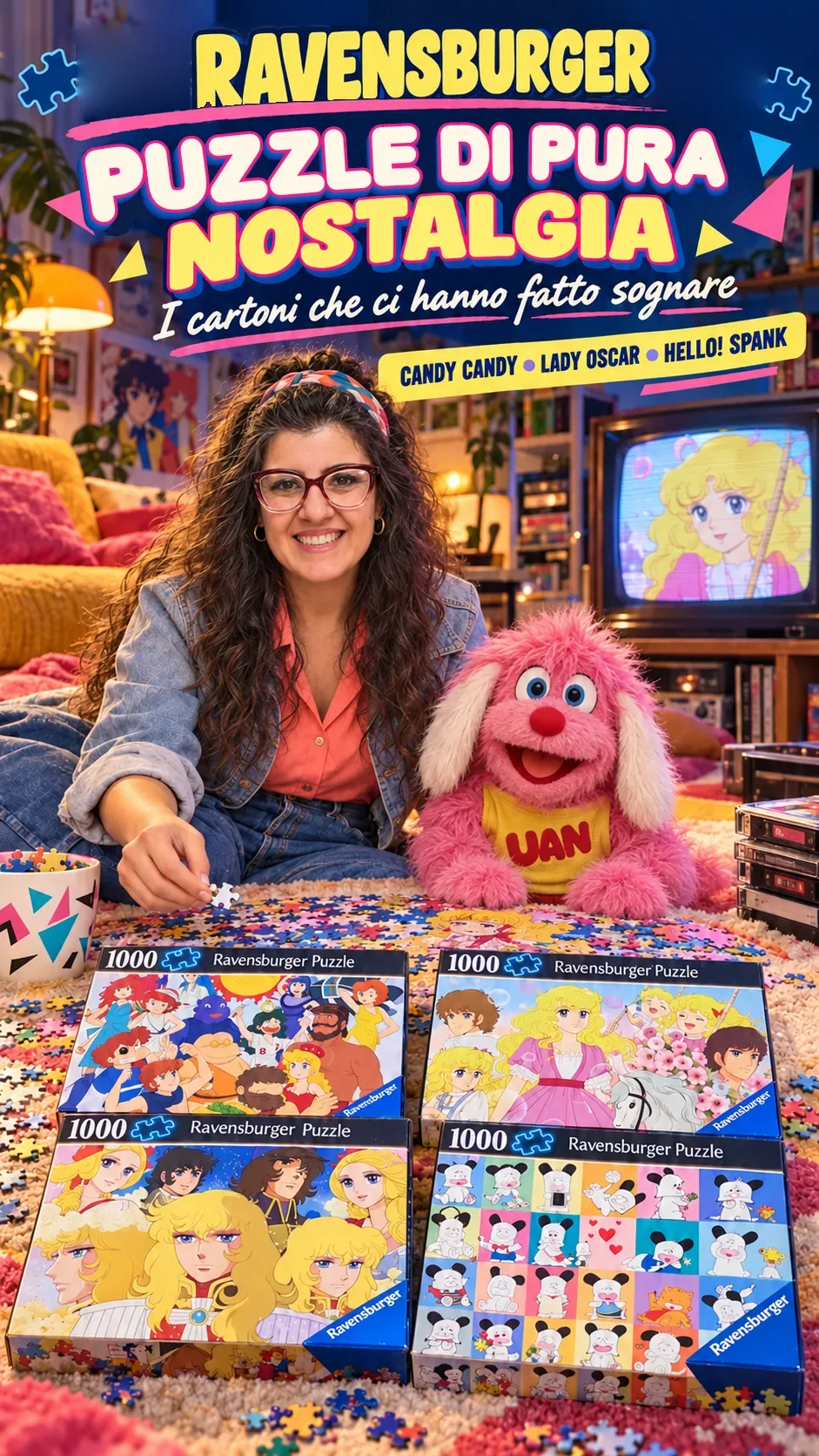 Puzzle Ravensburger da 1000 pezzi con Candy Candy, Lady Oscar e Hello Spank