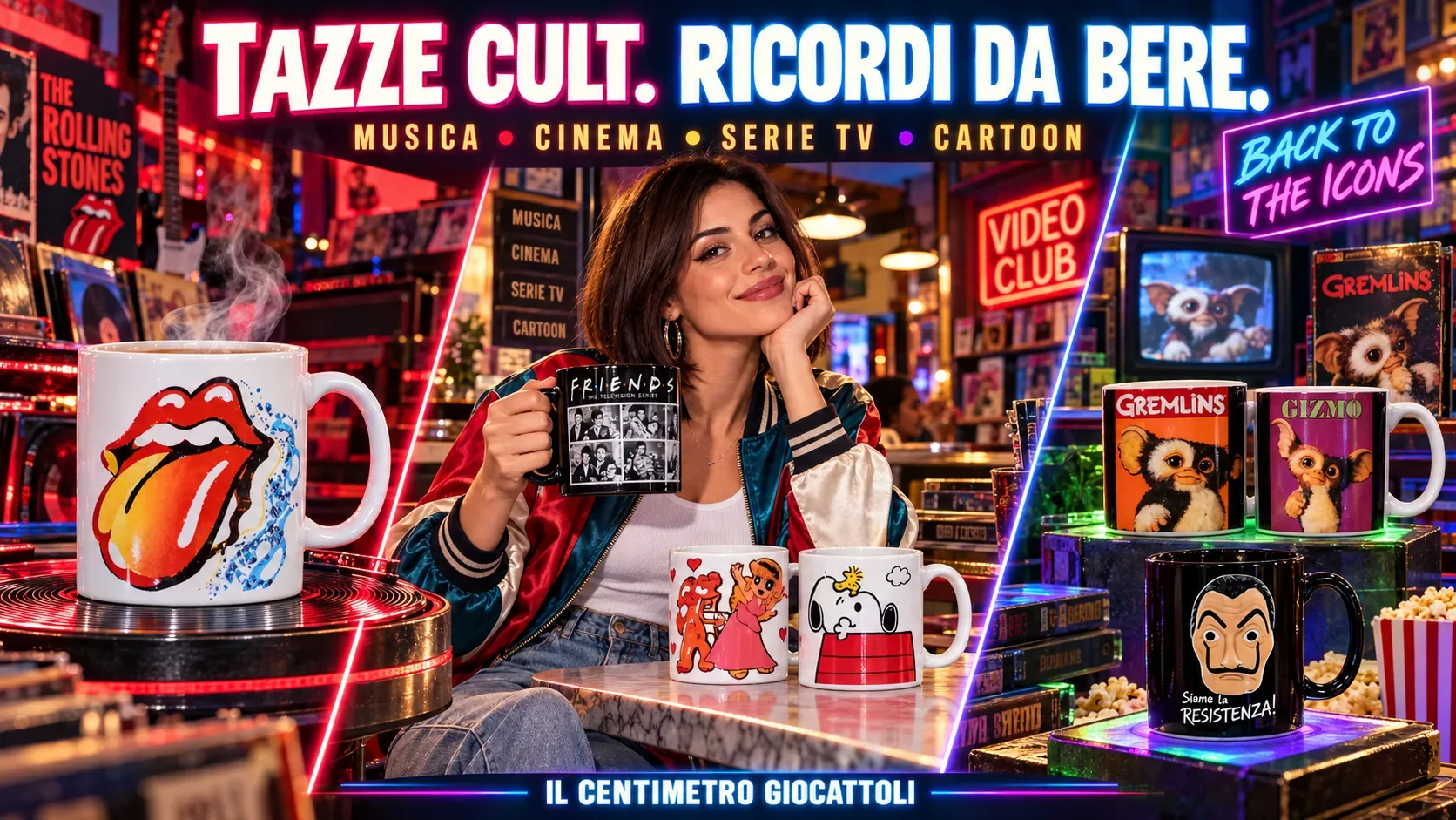 Tazze cult di Rolling Stones, Friends, Snoopy, Gremlins e La Casa di Carta